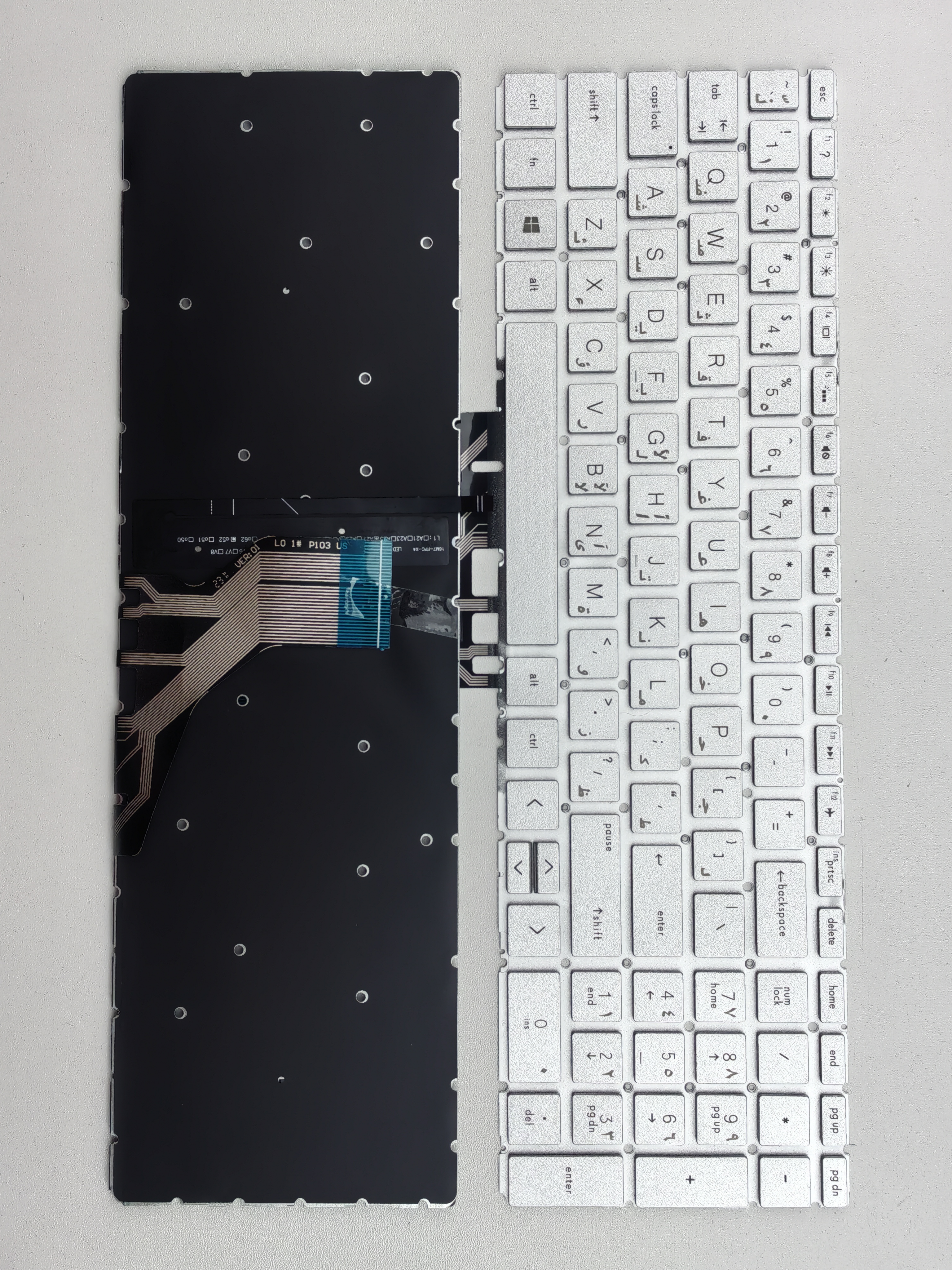 Picture of New Replacement Laptop Keyboard For HP 15-DA/15-CX/15-DK/15-CN/15-CR/15-CS/15-DB SILVER Backlit (OEM) AR Layout